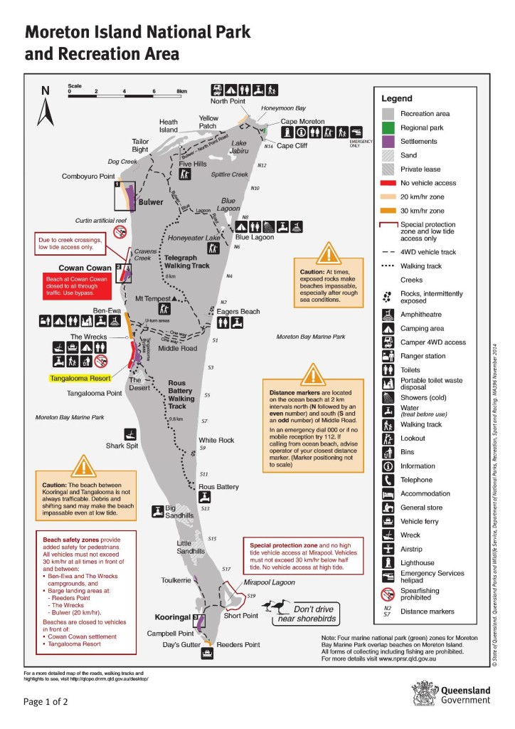 Map of Moreton Island